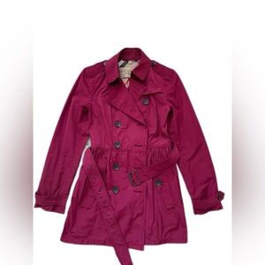 🚩steal authentic Burberry Fuchsia Trench Coat